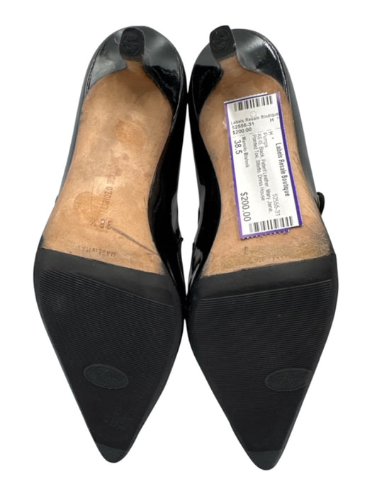 Manolo Blahnik Shoe Size 38.5 Black Patent Leather Mary Jane Pointed Toe Pumps Black / 38.5