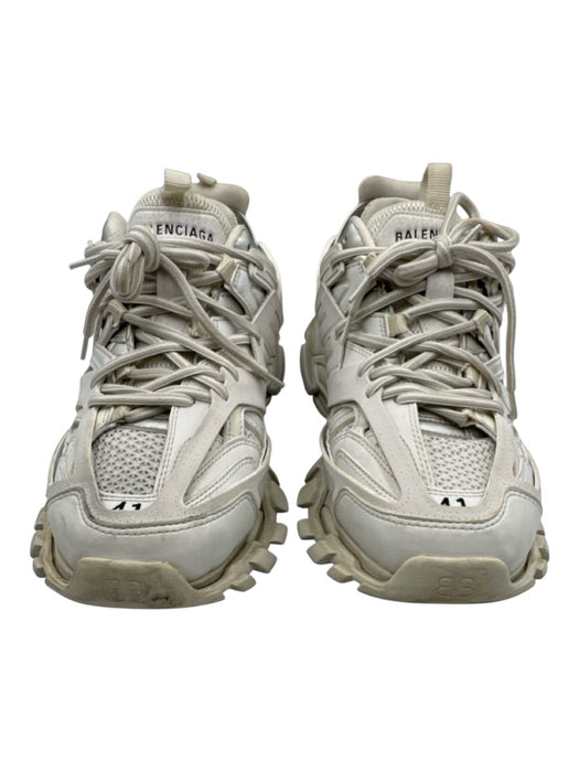 Balenciaga Shoe Size 41 Cream White & Silver Leather & Rubber Netting Sneakers Cream White & Silver / 41