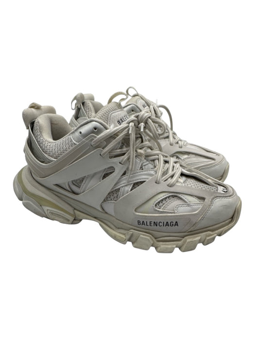 Balenciaga Shoe Size 41 Cream White & Silver Leather & Rubber Netting Sneakers Cream White & Silver / 41