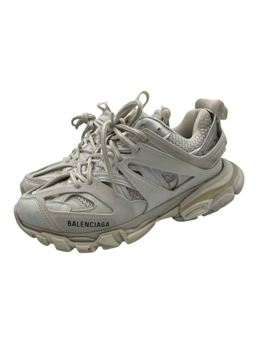 Balenciaga Shoe Size 41 Cream White & Silver Leather & Rubber Netting Sneakers Cream White & Silver / 41