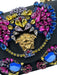 Versace Black, Pink, Gold Silk Chain Detail Jeweled Embellishment Bag Black, Pink, Gold / Small