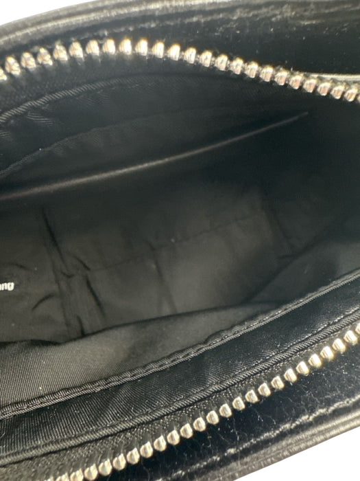 Alexander Wang Black Leather Crinkle embossed logo Crossbody Strap Incl Tote Bag Black / Mini