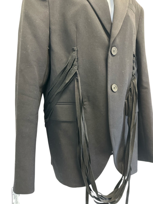Jean Paul Gaultier Size 36 Black Virgin Wool Padded Shoulder Oversize Jacket Black / 36