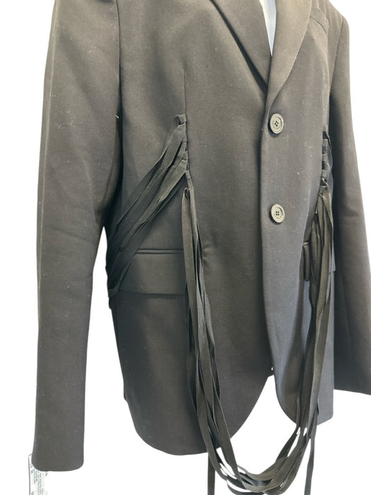 Jean Paul Gaultier Size 36 Black Virgin Wool Padded Shoulder Oversize Jacket Black / 36