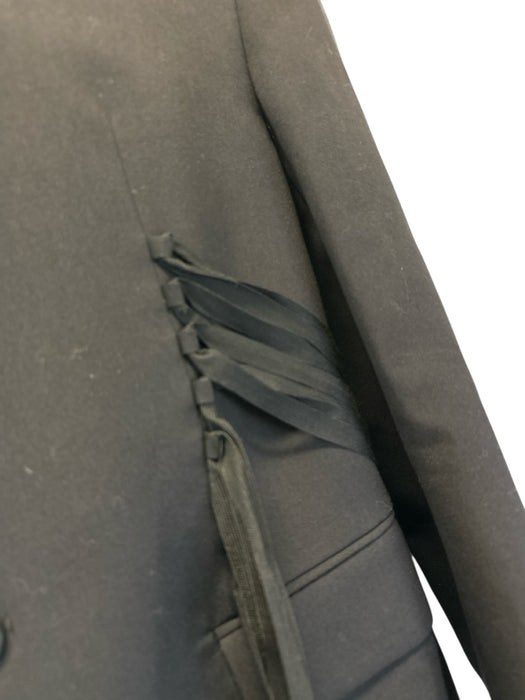 Jean Paul Gaultier Size 36 Black Virgin Wool Padded Shoulder Oversize Jacket Black / 36