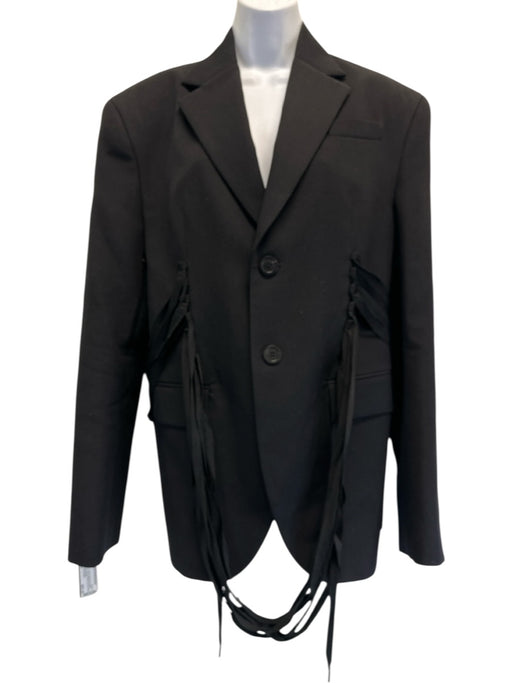 Jean Paul Gaultier Size 36 Black Virgin Wool Padded Shoulder Oversize Jacket Black / 36