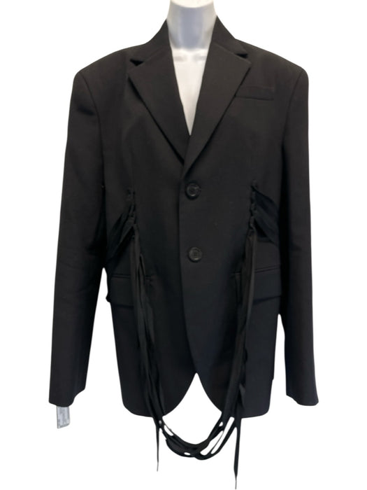 Jean Paul Gaultier Size 36 Black Virgin Wool Padded Shoulder Oversize Jacket Black / 36