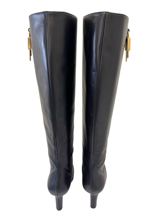 Givenchy Shoe Size 41 Black Leather GHW Knee High Wedge Boots Black / 41