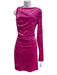 Versace Size 46 Fuschia Pink Polyester Crushed Velvet Open Back Dress Fuschia Pink / 46