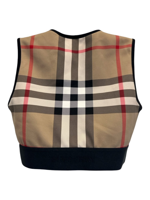 Burberry London Size L Beige, Black, Red Polyester Novacheck Quarter Zip Top Beige, Black, Red / L