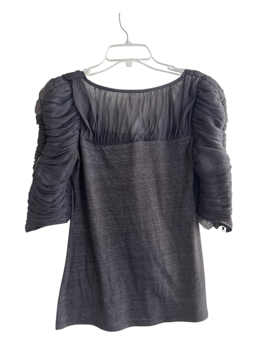 katharine kidd Size S Grey Wool Blend Mesh Detail Round Neck Square Back Top Grey / S