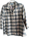 Tuckernuck Size S Ivory & Gray Polyester Collar V Neck Long Sleeve plaid Top Ivory & Gray / S