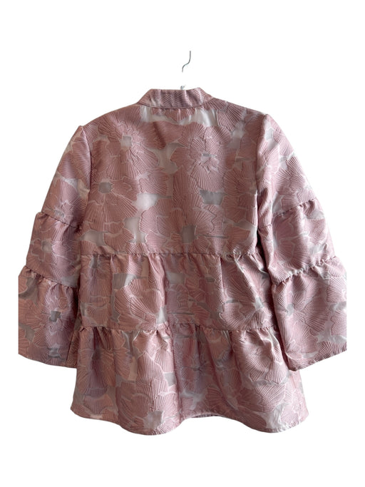 Tuckernuck Size M Ballet Pink Polyester Blend Split Round Neck Jaquard Top Ballet Pink / M