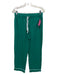 Petite Plume Size XS Green & White Cotton Piping Collared Button Up Pajamas Green & White / XS