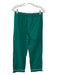 Petite Plume Size XS Green & White Cotton Piping Collared Button Up Pajamas Green & White / XS