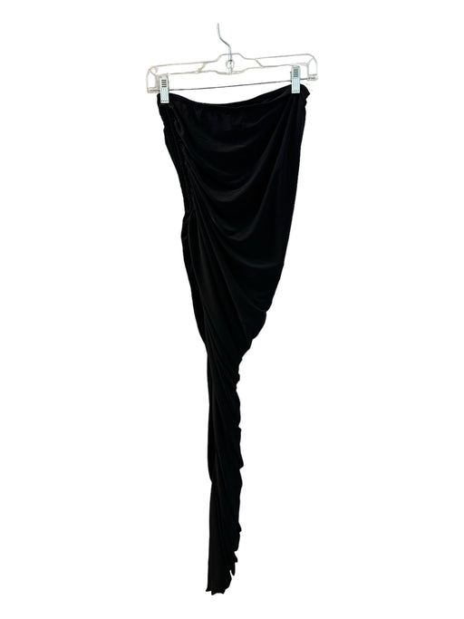 Norma kamali Size Small Black Polyester Blend Gathered Side One Shoulder Dress Black / Small