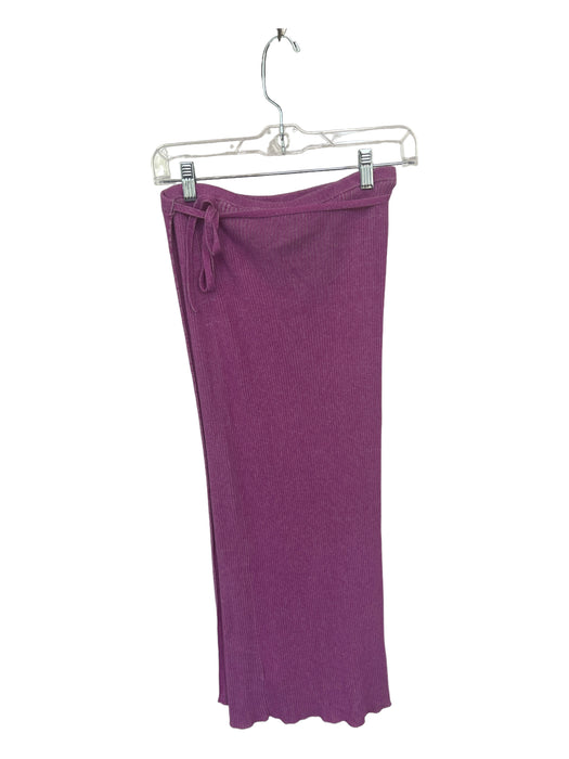 Free People Size XS Purple Cotton Blend Side Tie Ribbed Maxi Skirt Purple / XS