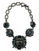 Swarovski Blue & Silver Metal & Crystal Chunky Art Deco Toggle Clasp Necklace Blue & Silver