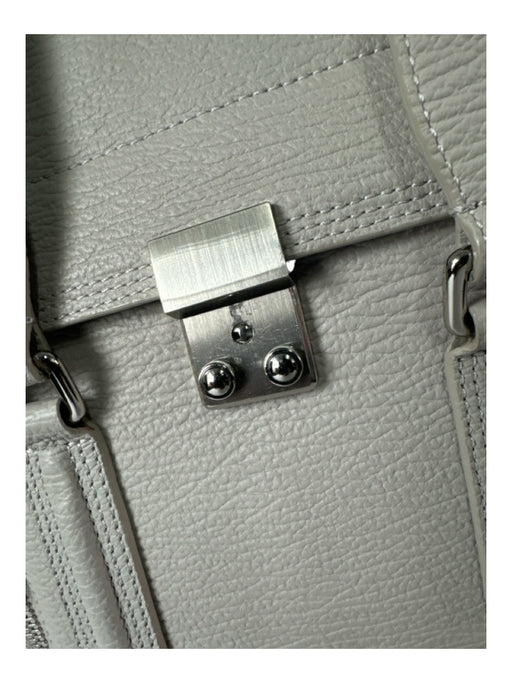 3.1 Phillip Lim Taupe Gray Leather Silver Hardware Push Lock Inner Pocket Bag Taupe Gray / M