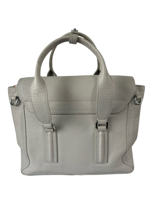 3.1 Phillip Lim Taupe Gray Leather Silver Hardware Push Lock Inner Pocket Bag Taupe Gray / M