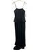 Adrianna Papell Size 8 Black Polyester Strapless Tiered Mesh Gown Black / 8