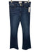 Frame Size 29 Dark Wash Cotton Denim High Rise Whiskering Raw Hem Flare Jeans Dark Wash / 29