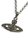 Vivienne Westwood Silver Metal Lobster Clasp Orb Rhinestone Pendant Necklace Silver