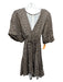 Faithful The Brand Size S Brown & White Linen Tie Waist Gingham Mini Dress Brown & White / S