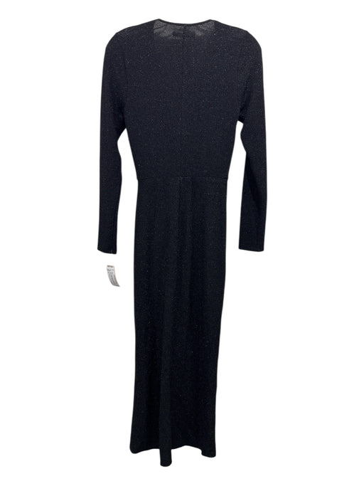 Reformation Size S Black Lurex Blend Metallic Thread bodycon Maxi Dress Black / S