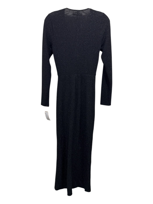 Reformation Size S Black Lurex Blend Metallic Thread bodycon Maxi Dress Black / S