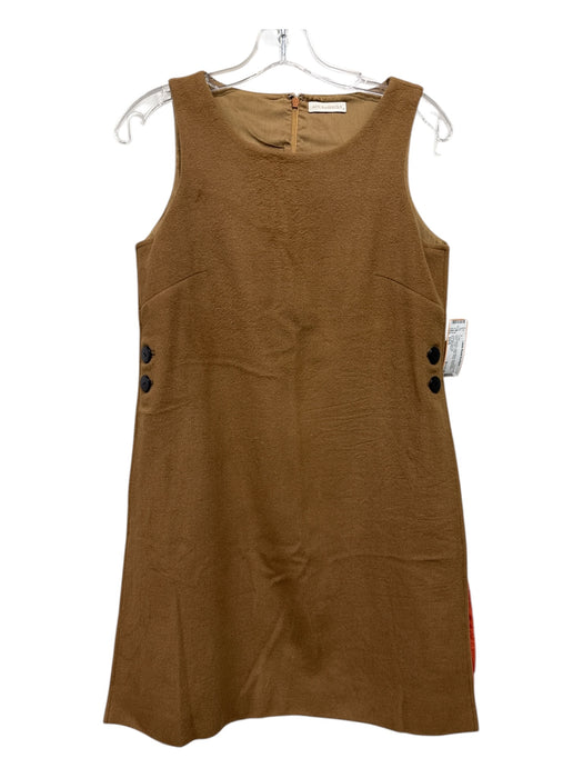Ann Mashburn Size XS/S Camel Brown Wool Blend Accordion Pleat swing Dress Camel Brown / XS/S
