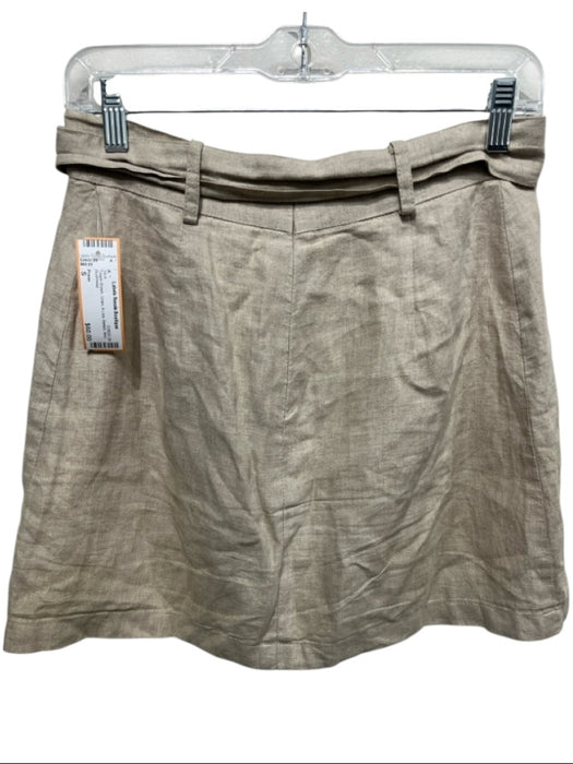 Posse Size S Taupe Brown Linen A Line Belted Mini Skirt Taupe Brown / S