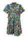 Jade Melody Tam Size XS Blue, Orange, Green Cotton Short Sleeve Floral Dress Blue, Orange, Green / XS