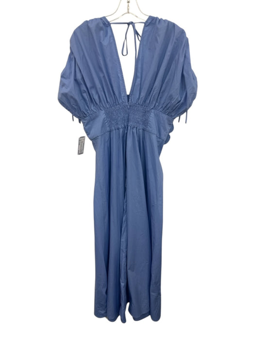 Miss Rosier Size Small Periwinkle Blue Cotton Blend Cap Sleeve Pleated Dress Periwinkle Blue / Small