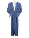 Miss Rosier Size Small Periwinkle Blue Cotton Blend Cap Sleeve Pleated Dress Periwinkle Blue / Small