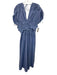 Miss Rosier Size Small Periwinkle Blue Cotton Blend Cap Sleeve Pleated Dress Periwinkle Blue / Small