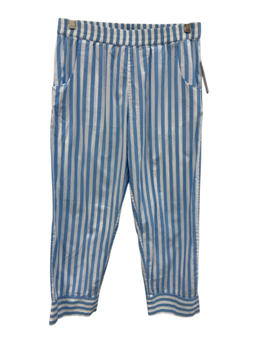 Lake Size XS Blue & White Cotton Long Sleeve Striped Button Front Pant Set Blue & White / XS