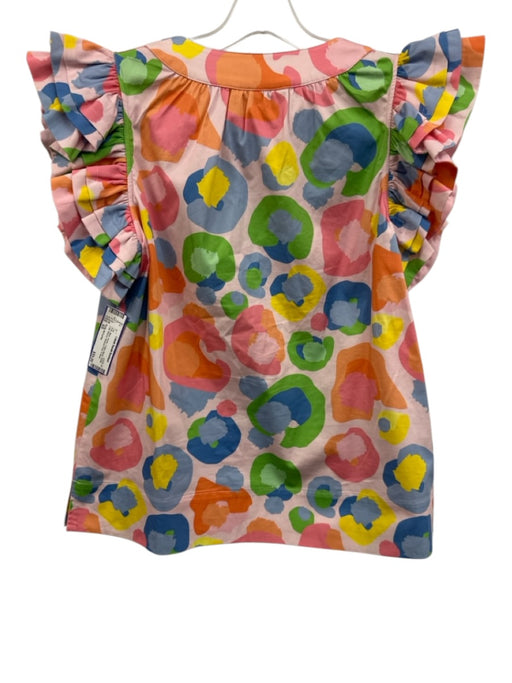 Emily McCarthy Size XS Pink, Blue, Green Cotton Blend Ruffle Cap Sleeve Top Pink, Blue, Green / XS