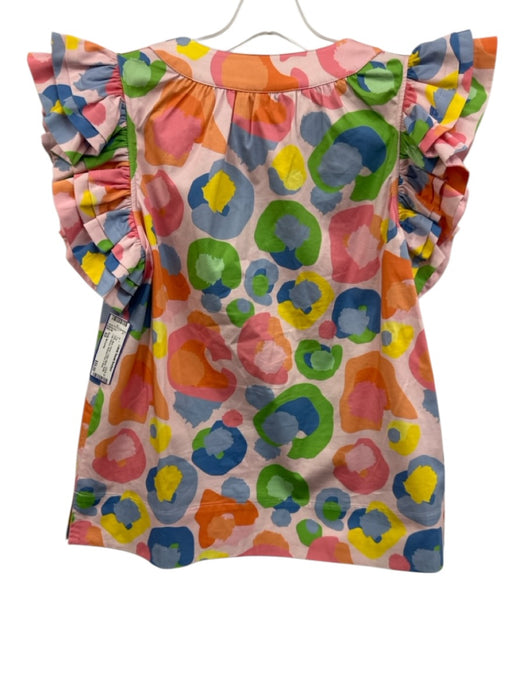 Emily McCarthy Size XS Pink, Blue, Green Cotton Blend Ruffle Cap Sleeve Top Pink, Blue, Green / XS