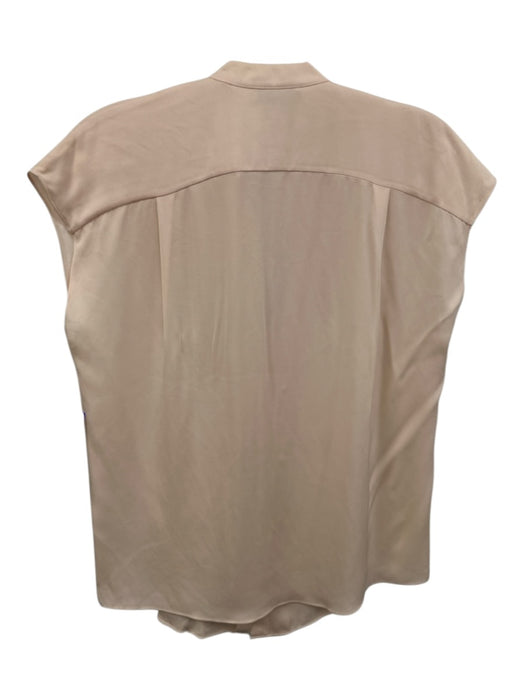 Vince Size XXS Pale Pink Silk Cap Sleeve Button Front Sheer Top Pale Pink / XXS