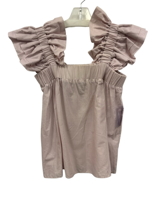 Inclan Studio Size XS Pale Lilac Cotton Ruffle Cap Sleeve Elastic Neck Top Pale Lilac / XS
