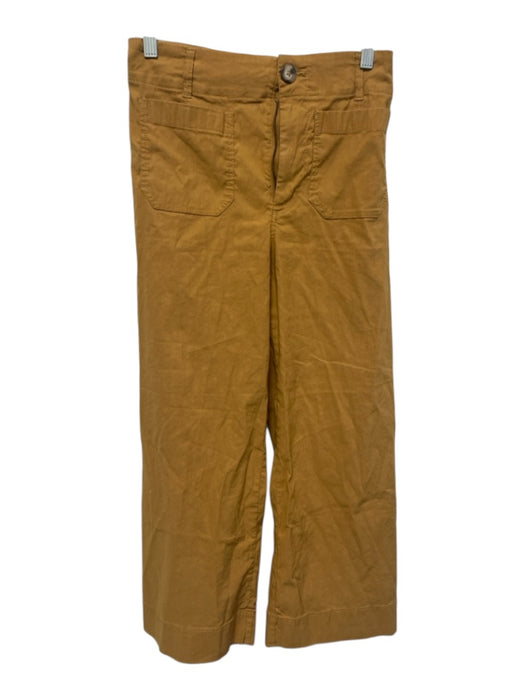Maeve Size 26 Camel Brown Viscose & Linen High Rise Zip Flap Closure Pants Camel Brown / 26