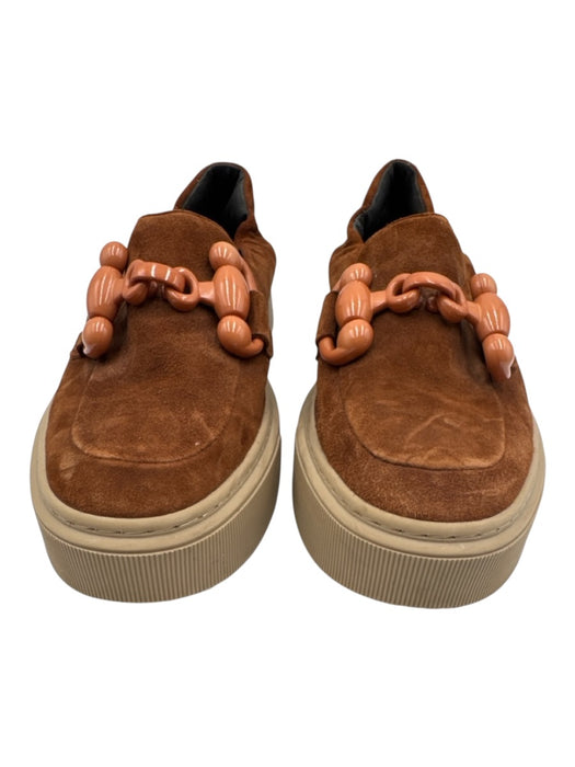 Softwaves Shoe Size 38.5 Brown & Pink Suede leather Horsebit Slip On Loafers Brown & Pink / 38.5