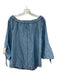 Free People Size XS Light Wash COTTON & LINEN 3/4 Sleeve Off Shoulder Top Light Wash / XS