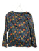 A.P.C. Size 34 Navy Blue, Orange, Yellow Cotton Long Sleeve Botanical Print Top Navy Blue, Orange, Yellow / 34