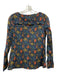 A.P.C. Size 34 Navy Blue, Orange, Yellow Cotton Long Sleeve Botanical Print Top Navy Blue, Orange, Yellow / 34