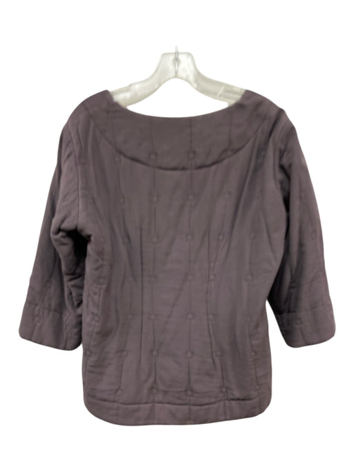 Bitte Kai Rand Size S Taupe Purple Cotton Quilted Wide Neck 3/4 Sleeve Sweater Taupe Purple / S