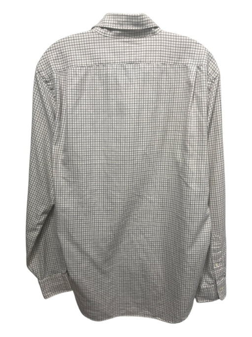 Polo Size L White & Gray Cotton Grid Button Down Men's Long Sleeve Shirt L