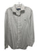 Polo Size L White & Gray Cotton Grid Button Down Men's Long Sleeve Shirt L