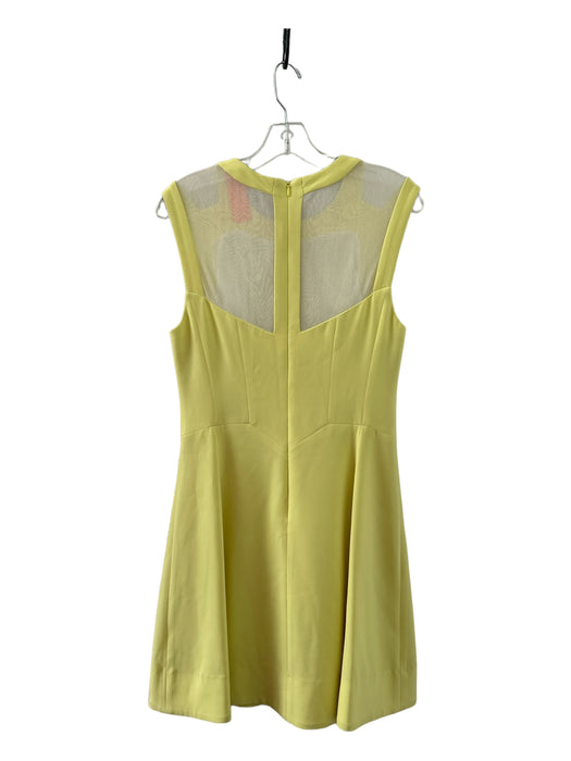 Rag & Bone Size 6 Yellow Triacetate Sleeveless Mesh Detail Dress Yellow / 6